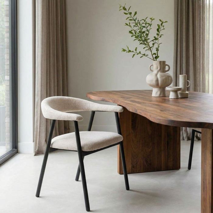 Giga Meubel - Eetkamerstoel Mila Beige|Zwart - Set van 2