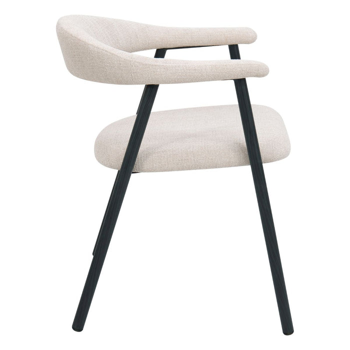 Giga Meubel - Eetkamerstoel Mila Beige|Zwart - Set van 2