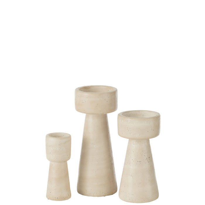 J-Line kandelaar Orlina - cement - creme - large