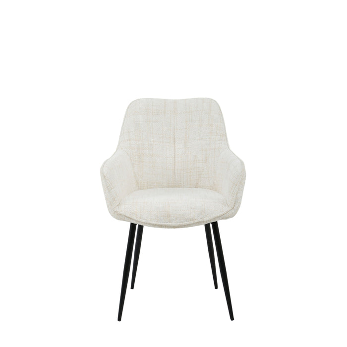 Housecraft Living Jez Eetkamerstoelen met armleuning Beige - Set van 2