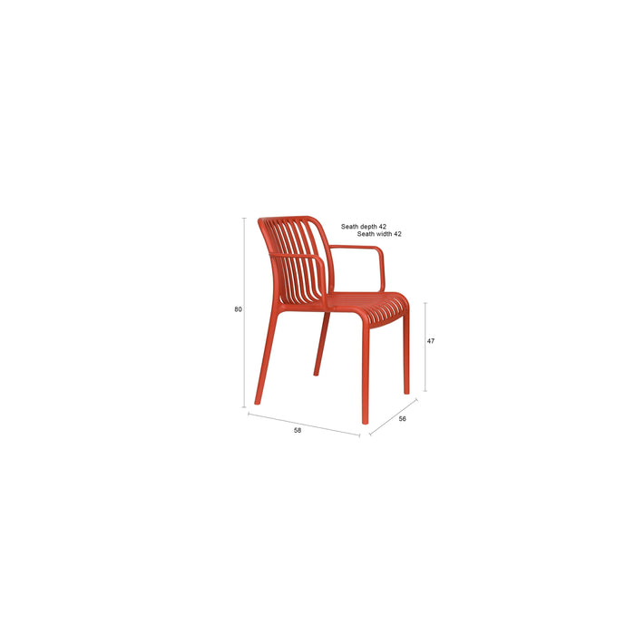 Housecraft Living Mante Tuinstoelen Terra| Rood - Set van 4