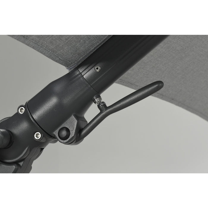 Hawaii Big Pole II parasol - 350x350 cm - carbon black - royal grijs