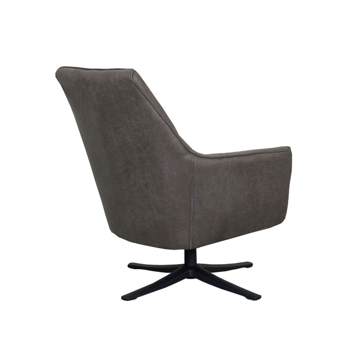 LABEL51 - Draaifauteuil Tod - Antraciet Micro Suede - Zwart Metaal
