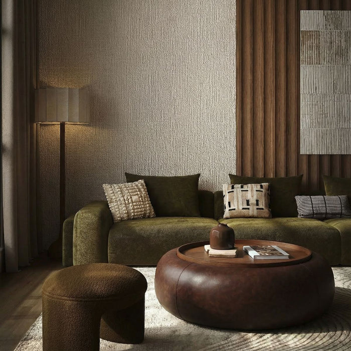 DÉJA Living - Salontafel - Bruin|Walnoot - PU - Ø102cm - Draby