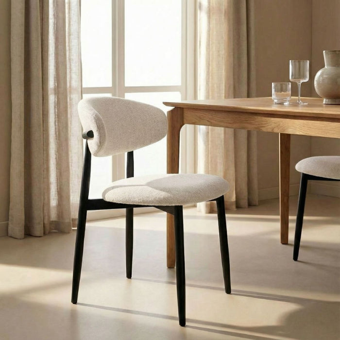 Giga Meubel - Eetkamerstoel Alexia Beige|Zwart - Set van 2