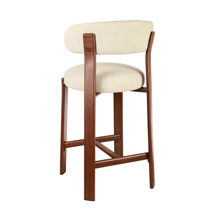 DÉJA Living - Barstoel Beige|Walnoot - Märsta - Set van 2