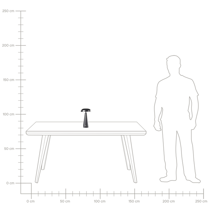 Beliani - BOCONO - Draadloze LED tafellamp - Zwart - IJzer