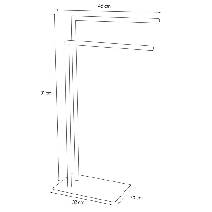 Sealskin Tube Vrijstaand 2-armig Handdoekrek - Chroom