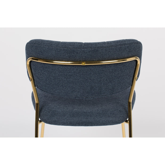 Housecraft Living Jolien Eetkamerstoelen Goud| Donkerblauw - Set van 2