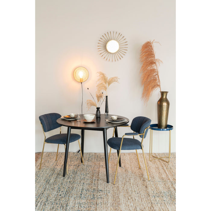 Housecraft Living Jolien Eetkamerstoelen Goud| Donkerblauw - Set van 2