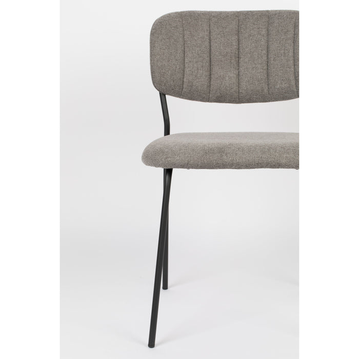 Housecraft Living Jolien Eetkamerstoelen Zwart| Grijs - Set van 2