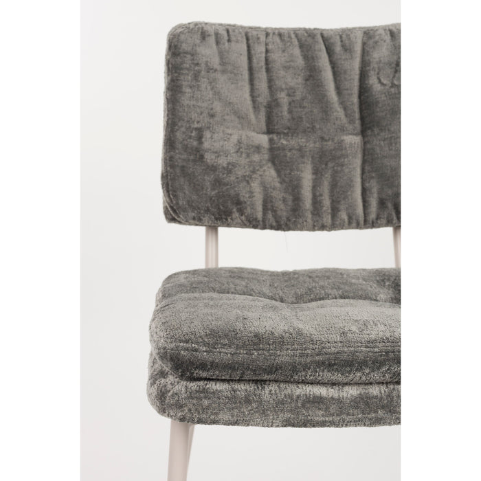 Housecraft Living Franck Eetkamerstoelen Velours Grijs - Set van 2