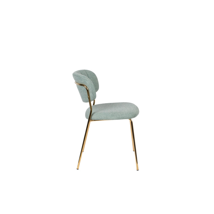 Housecraft Living Jolien Eetkamerstoelen Goud| Lichtgroen - Set van 2