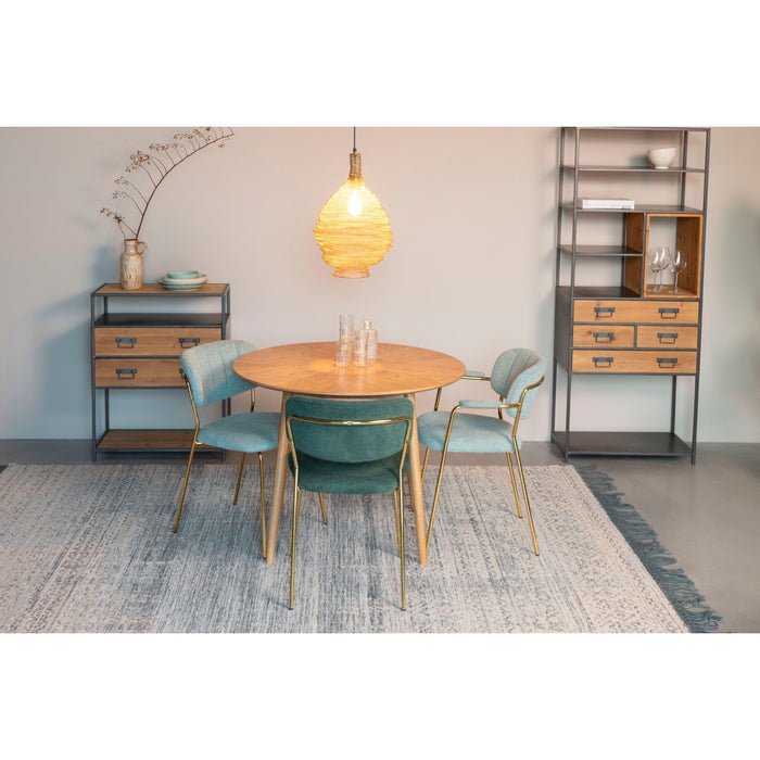 Housecraft Living Jolien Eetkamerstoelen Goud| Lichtgroen - Set van 2