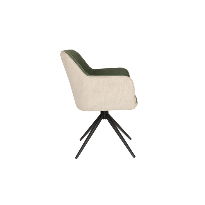 Housecraft Living Daley Eetkamerstoelen Beige|Groen - Set van 2