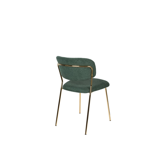 Housecraft Living Jolien Eetkamerstoelen Goud| Dondergroen - Set van 2