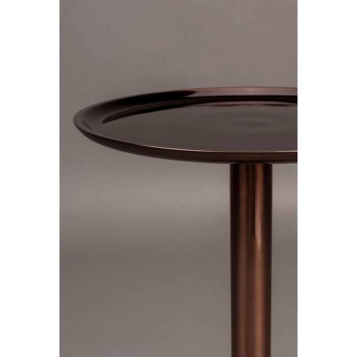 Dutchbone Pose Bijzettafel Rond 25 cm Metaal| Marmer Bruin