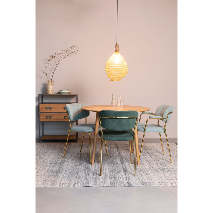Housecraft Living Jolien Eetkamerstoelen Goud| Dondergroen - Set van 2