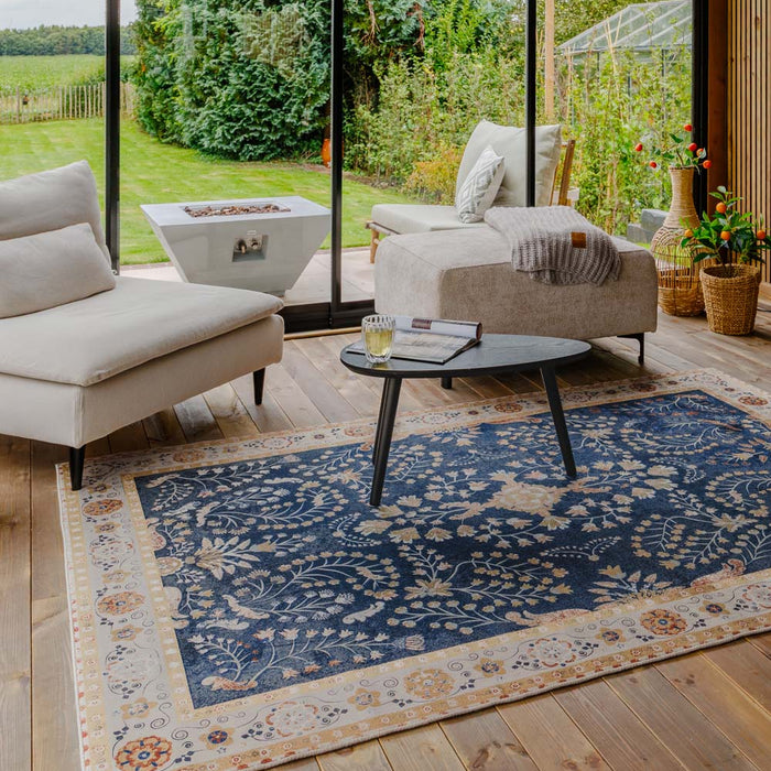 Heritaged Vintage buitenkleed - Valenca Sera donkerblauw - 80x150 cm