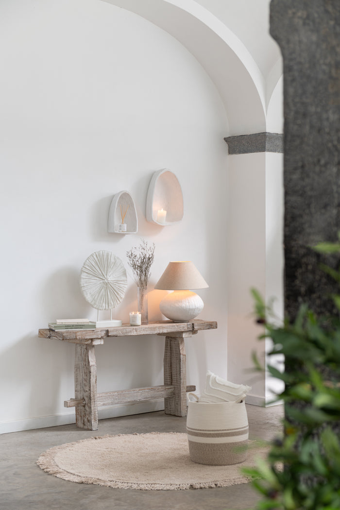 J-Line wandrek - papier maché - wit - 3 stuks