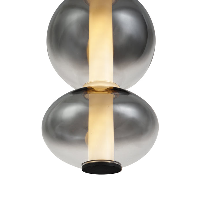 QAZQA Art Deco hanglamp zwart met smoke en helder glas 5-lichts incl.