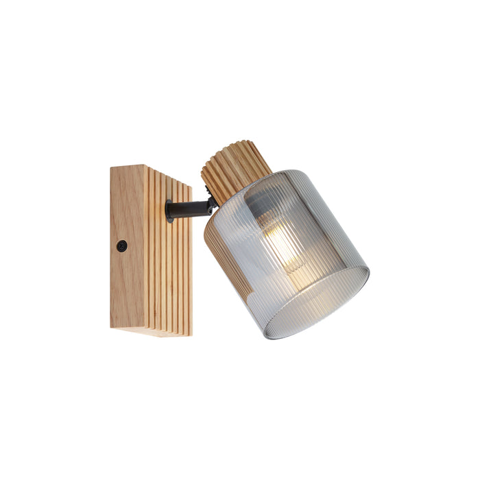 QAZQA Moderne spot hout met smoke glas draai- en kantelbaar - Gracy