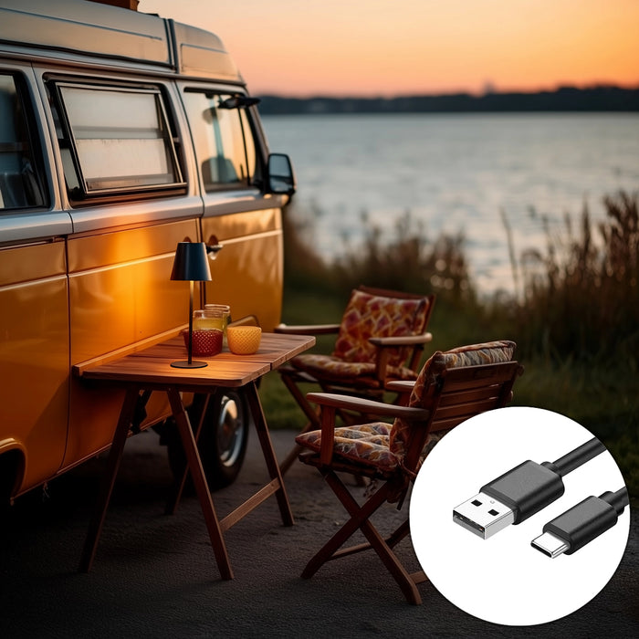 QAZQA Tafellamp zwart incl. LED dimbaar en oplaadbaar IP54 - Murdock