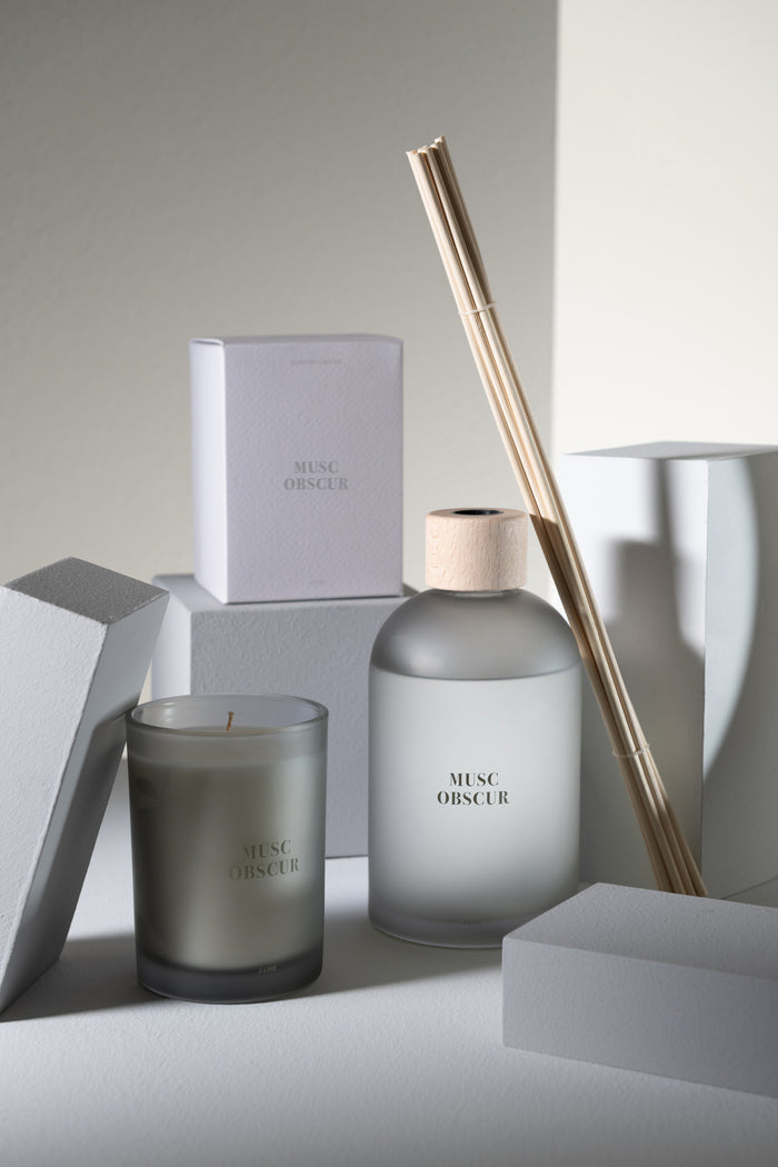 J-Line geurkaars Accords Essentiels - Musc Obscur - blauw - 38U