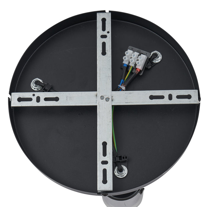 QAZQA Plafondspot gunmetal rond 3-lichts draai- en verstelbaar -