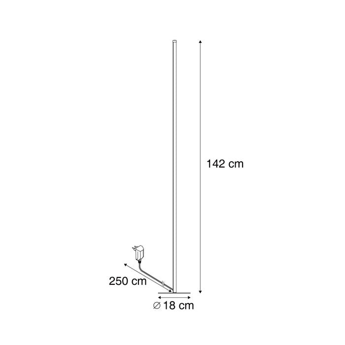 QAZQA Design vloerlamp zwart incl. LED met touch dimmer - Clutch