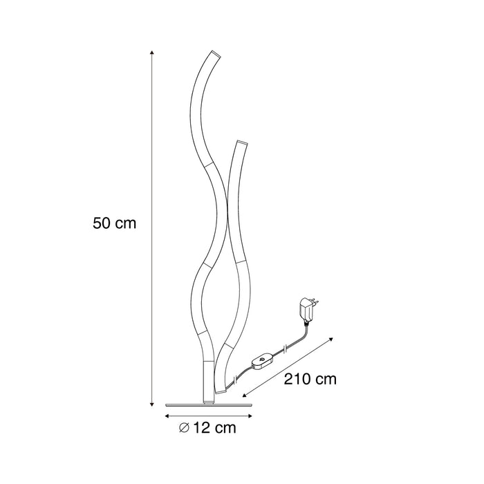 QAZQA Design tafellamp zwart incl. LED dimbaar - Ying