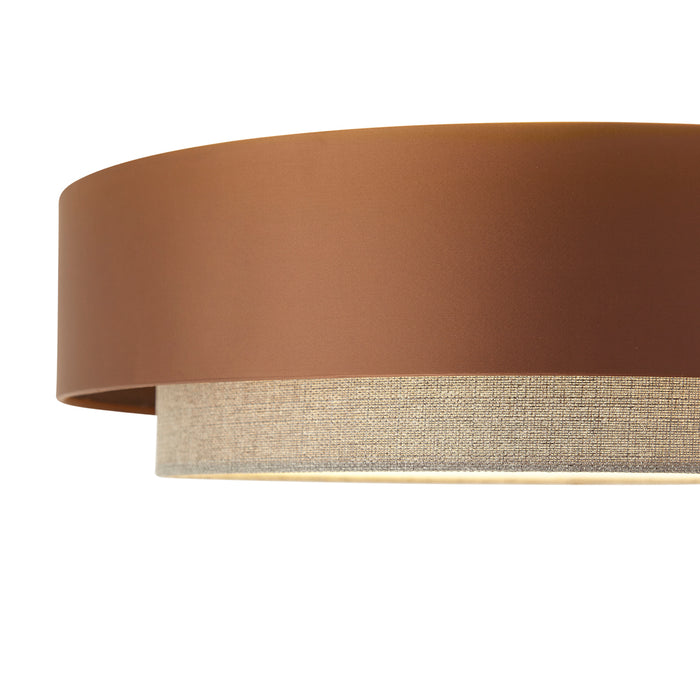 QAZQA Moderne plafonnière donker brons met taupe 50cm 3-lichts - Drum