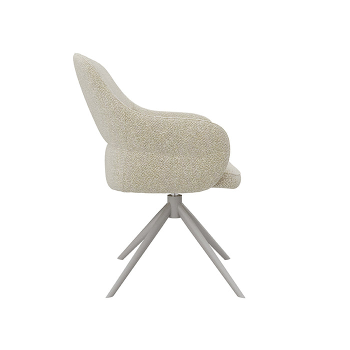 LABEL51 - Eetkamerstoel Bern - Natural Royal Boucle - Taupe Metal