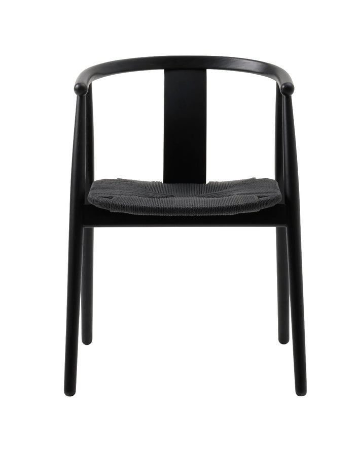 Sumatra Eetkamerstoel - Set van 2 - Zwart met gevlochten zitting