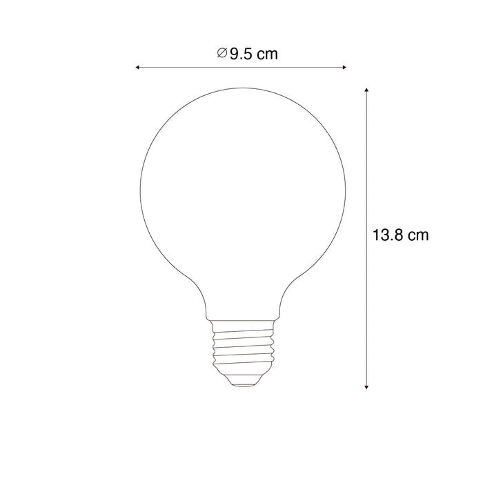 LUEDD Kerst E27 LED lamp ster filament G95 helder 1.8W 120 lm 2700K