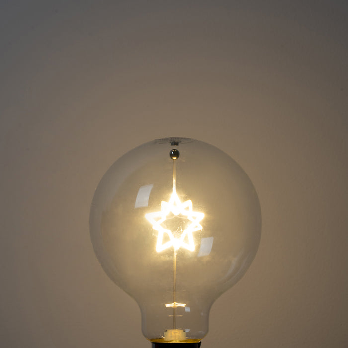 LUEDD Kerst E27 LED lamp ster filament G95 helder 1.8W 120 lm 2700K