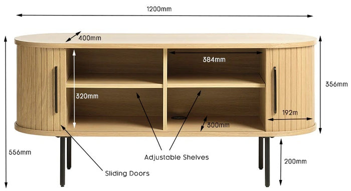 Hygge Interiors Nola 120 cm TV Meubel Wit Eiken