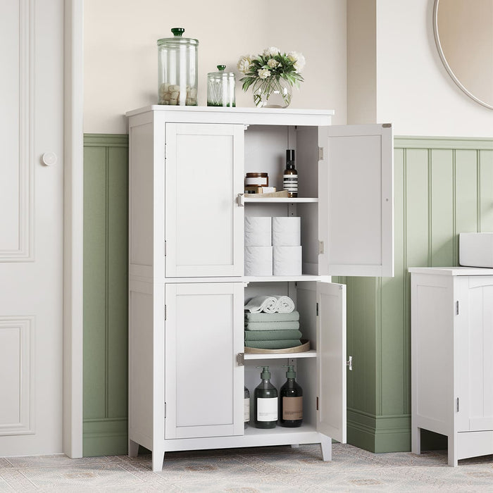 Calicosy - Klein opbergmeubel met 4 deuren - H110 cm - Wit