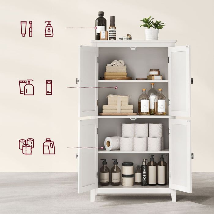 Calicosy - Klein opbergmeubel met 4 deuren - H110 cm - Wit