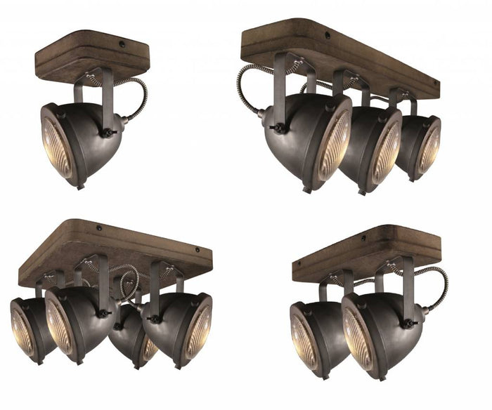 Freelight Spot Woody Vintage Old Black 3 Lichts