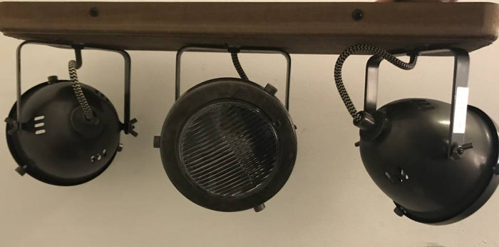 Freelight Spot Woody Vintage Old Black 3 Lichts