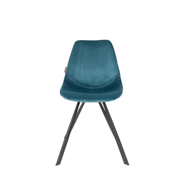 Dutchbone Franky Eetkamerstoelen Blauw - Set van 2
