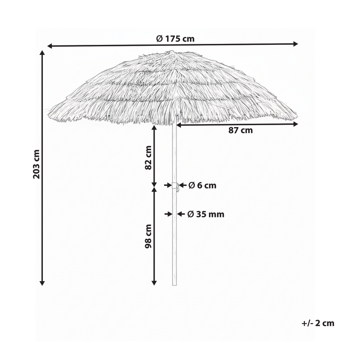 Beliani - CIVETTA - Tuinparasol - Naturel - 175 cm - Polyester