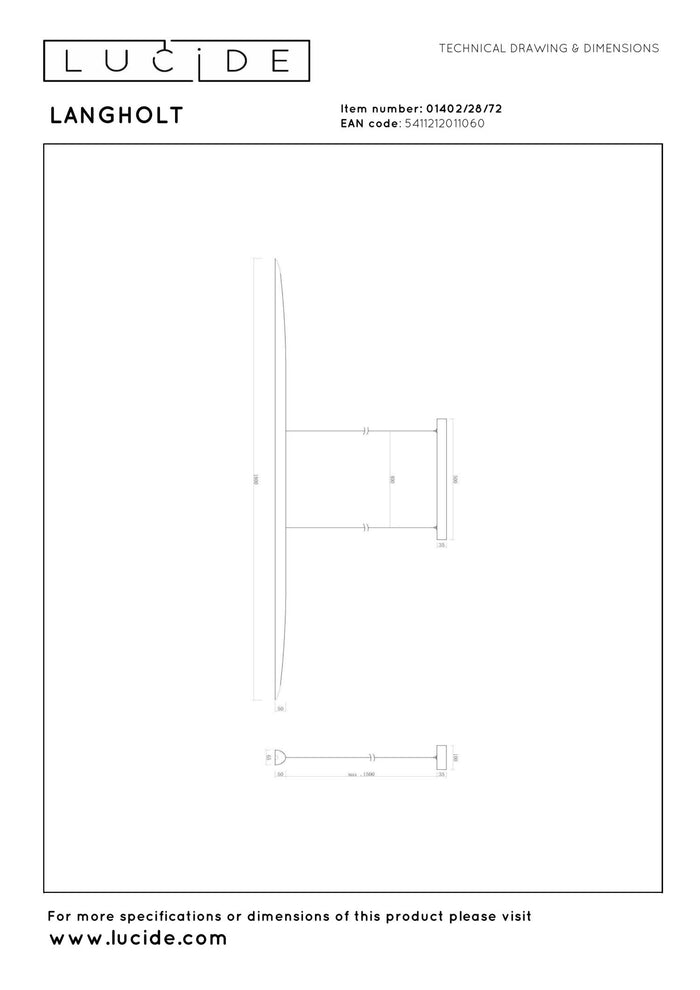 Lucide LANGHOLT Hanglamp - Licht hout