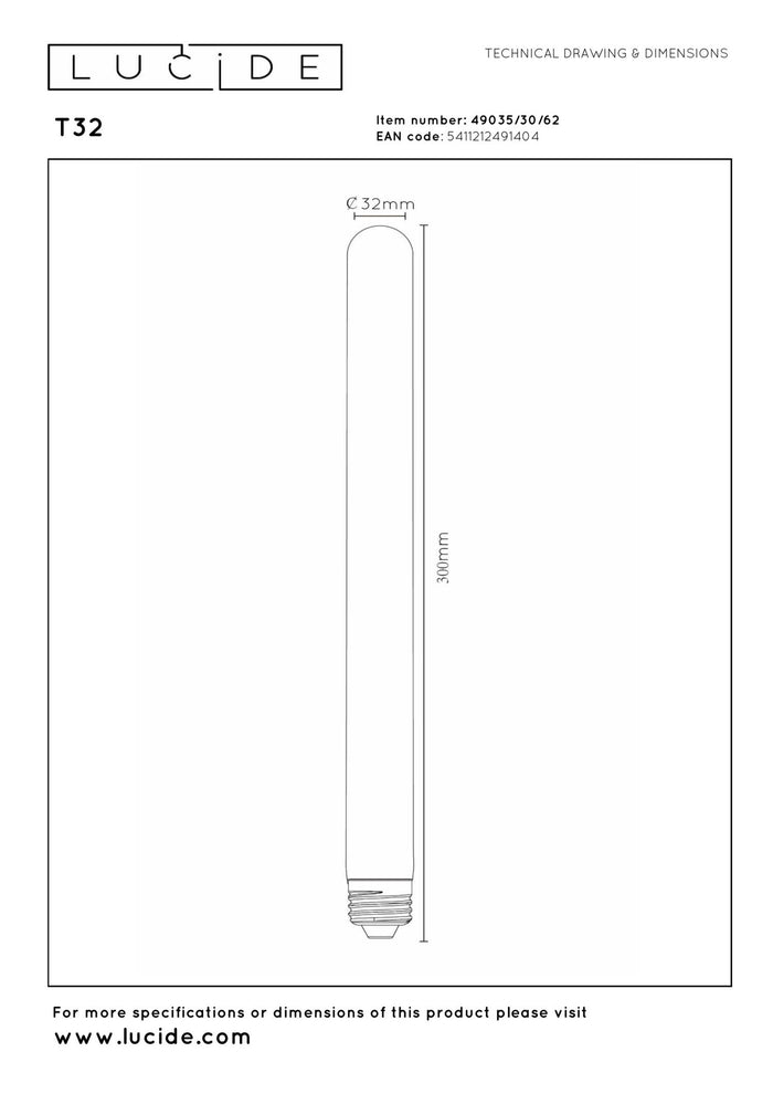 Lucide T32 Filament lamp - Amber (set van 2)