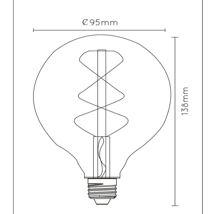 Lucide G95 Class B Filament lamp - Transparant (set van 2)