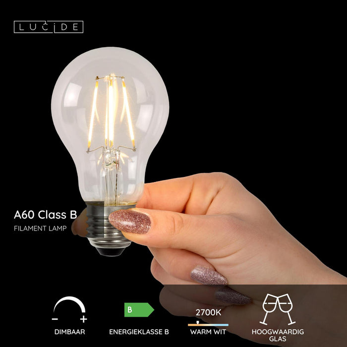 Lucide A60 Class B Filament lamp - Transparant (set van 3)