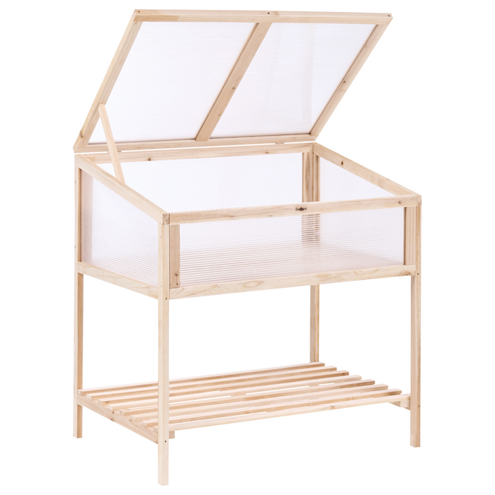 Beliani - ARANOVA - Balkonkas - Lichtbruin - Dennenhout