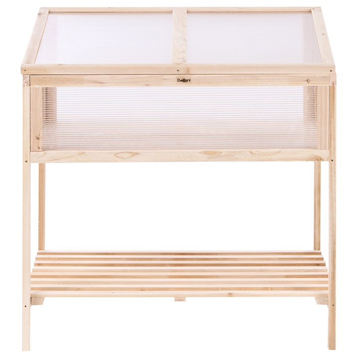 Beliani - ARANOVA - Balkonkas - Lichtbruin - Dennenhout