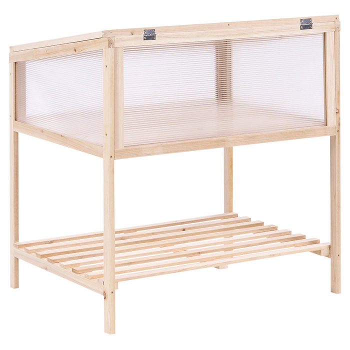 Beliani - ARANOVA - Balkonkas - Lichtbruin - Dennenhout